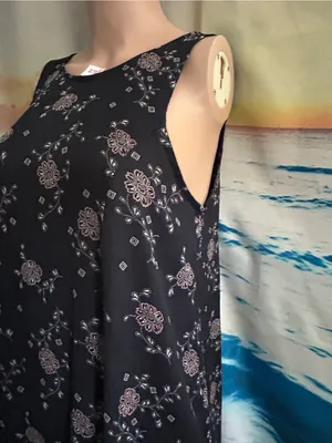 Abercrombie & Fitch Black Floral A-Line Dress SM thumbnail 4