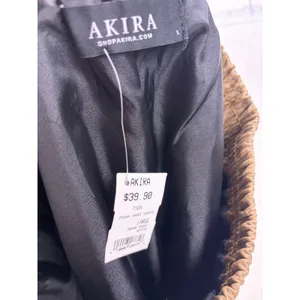 AKIRA Faux Leather Shorts Women Large Brown Snake Print Elastic Waist P1634 thumbnail 6
