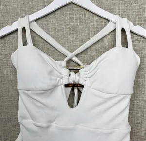 Becca Modern Edge Cutout Ribbed One-Piece Swimsuit Large thumbnail 4