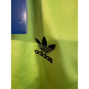 Adidas Originals Women's XS Cropped Short Sleeve Track Top Neon Green NWT thumbnail 3