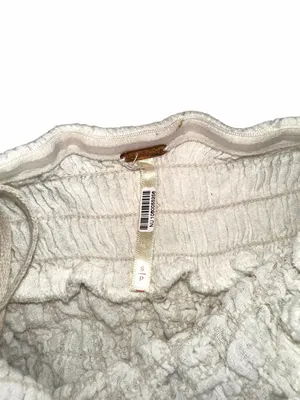 Free People Sparkling Moment Ivory High Low Smocked Drop Waist Midi Dress SMALL thumbnail 6