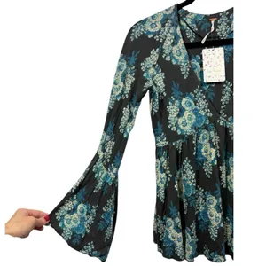 NWT Free People Speak Easy Boho Floral Blouse Top Size XS‎ Feminine Romantic thumbnail 12