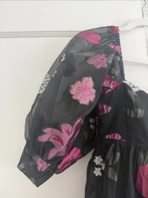 Amanda Uprichard Theodora Floral Brocade Puff-Sleeve Mini Dress thumbnail 2