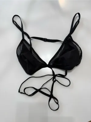 Victoria's Secret Black Strappy Triangle Bralette Size Large NWOT thumbnail 4