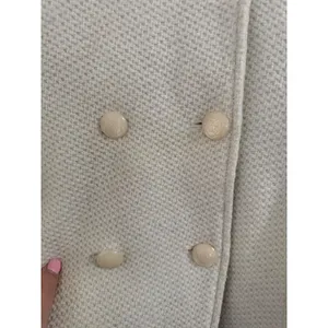 Jessica Simpson Ivory Wool Blend Double Breasted Pea Coat Large Statement Collar thumbnail 4
