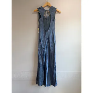 ASTR The Label Makenna Satin Slip Blue Elegant Minimalist Tie Back Midi NWT S thumbnail 6