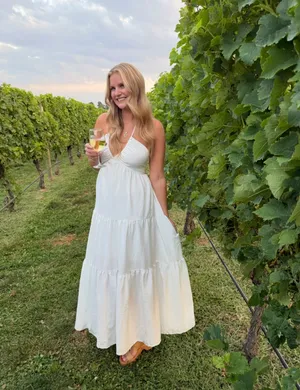 Amazon White Maxi Halter Dress thumbnail 3
