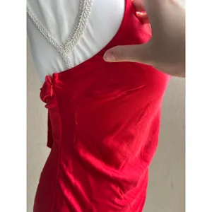 NWT Angel Biba Selfie Leslie Red Satin Mini Dress Open Back Size Small thumbnail 8