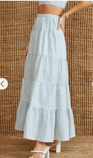 NWT Altar’d State Gingham Maxi Skirt thumbnail 2