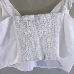 A New Day White Ruffle Cottagecore Romantic Crop Top XL Cotton‎ Rayon V-Neck thumbnail 10