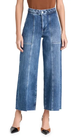 Frame Daphne Braided Wide Leg Crop Jeans thumbnail 1
