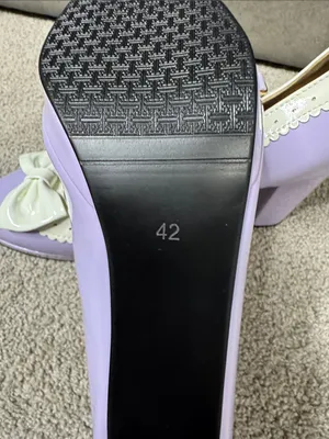 Women’s Purple Chunky Heel Mary Jane Pumps Cute Bow Round Toe Size 10 (EU42) NEW thumbnail 6