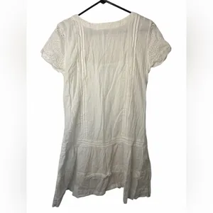 Abercrombie & Fitch White Lace V Neck Eyelet Lace Short Sleeve Dress Beach thumbnail 2