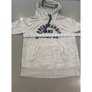 Abercrombie & Fitch Co. Womens‎ XS Hoodie Sweatshirt Pullover Gray Blue thumbnail 3