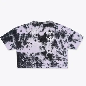 CHNGE Tie Dye Love Peace Crop Tee in Purple, Size S​​​​​​​ thumbnail 2