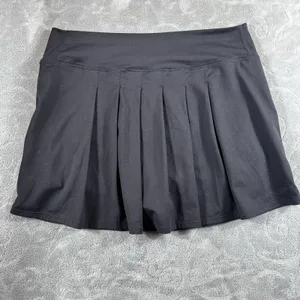 Vuori Womens Large Volley Skirt Black Athletic Tennis Pickleball Skort Pleated thumbnail 2