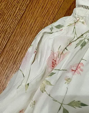 New With Tags Lulu’s Darling Blooms Ivory Floral Print Wide-Leg Jumpsuit XS thumbnail 9