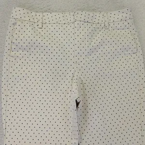 J.Crew‎ Womens Polka Dot Straight Leg Pants Ivory Navy Blue Size 31 F4451 thumbnail 3