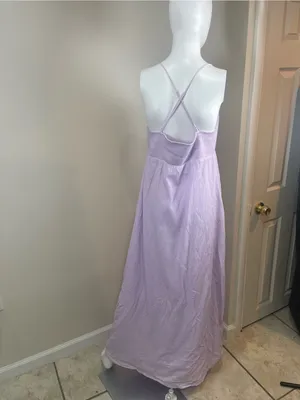 Bar III Pastel Lavender Smocked Maxi Dress thumbnail 3