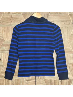 Lauren Ralph Lauren Striped Knit Pullover Sweater Blue Black PS Coastal Casual thumbnail 4