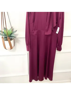 NWT Alexia Admor Brooklynn Midi Fit and Flare Dress Size 14 Cranberry Satin thumbnail 3