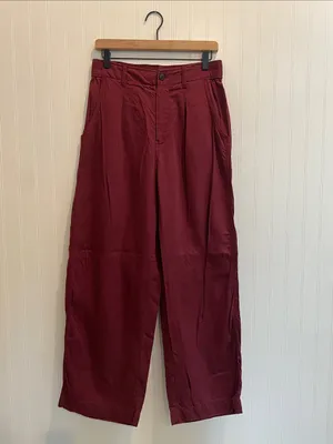 MADEWELL The Neale Straight-Leg Pant in Drapeweave in Cabernet Size 6 thumbnail 6