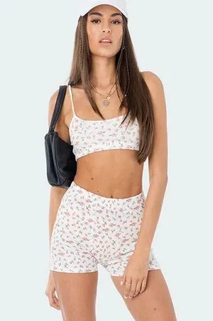 Edikted Floral Two Piece Lounge PJ Set thumbnail 1