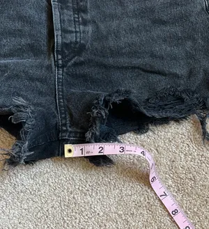 ZARA Black High Rise Distressed Cheeky Denim Shorts Size 2 thumbnail 6