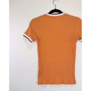Lacoste Womens Shirt Orange Crew Neck Fantasy Knit Ribbed Slim Fit 34 US Small thumbnail 7