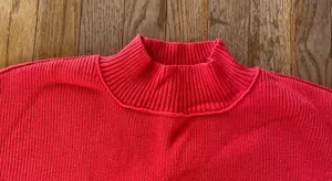Zenana red boxy fit ribbed sweater pullover thumbnail 2