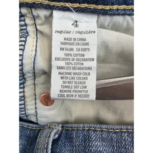 American Eagle Boy Fit Jeans Womens 4 Regular Blue Distressed Low Rise Y2K 2010 thumbnail 6
