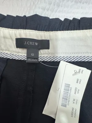 J crew Women's bottom closed Black details Elastic-Waist Shorts 12 thumbnail 5