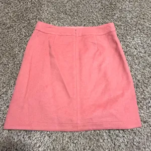 Loft Pink Wool Blend Faux Wrap Mini Skirt Size 6 Coral A-Line Button Detail thumbnail 4