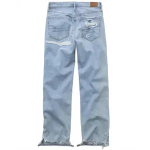AE Strigid Low-Rise Baggy Straight Jean American Eagle NWT Light Repair 00S thumbnail 5