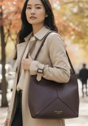 Ted Baker London Hannah Origami Tote - Rich Brown thumbnail 1