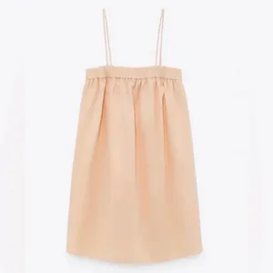 ZARA Linen Blend Babydoll Mini Dress with Pockets in Peach Tangerine Size‎ Small thumbnail 6