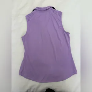 Greg Norman Lavender Polo Shirt with Black Accents thumbnail 3