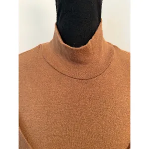 Sabina Musayev Viscose-Nylon Knit Cross Front Wrap Blouse Top Neutral Minimalist thumbnail 5