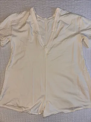 NEW! FREE PEOPLE MOVEMENT Hot Shot Tee Romper Shorts X-SMALL Bleached Clay Ivory thumbnail 11
