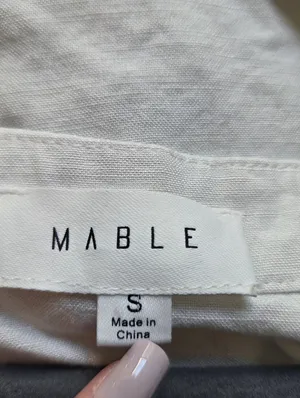 Mable White Linen Blend Boxy Crop Top thumbnail 4