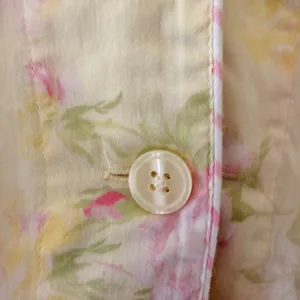 Lauren Ralph Lauren Blue Yellow Pink Floral Embroidered pajama set SZ M #2670 thumbnail 9