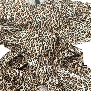 ZARA Leopard Print Babydoll Mini Dress Size S Skater Brown Animal Print Indie thumbnail 3