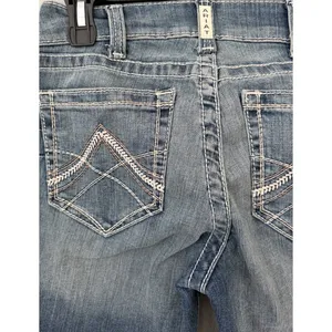 Ariat REAL Straight Jeans Women US 27R Rainstorm Mid Rise Medium Wash Western thumbnail 6