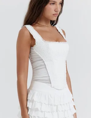 House of CB White Catalina Corset Top size medium thumbnail 6