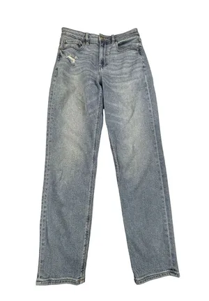American Eagle Mom Jeans Women's 6 Long Light Wash Distressed Stretch Comfort thumbnail 1
