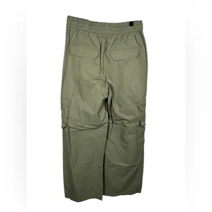 Abercrombie & Fitch Cargo Pants Olive Green Wide Leg Drawstring Waist Size Small thumbnail 3