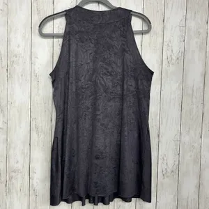 Studio Y Gray Sleeveless Tunic Beaded Sequin Top XL Y2K Clubwear Slinky Longline thumbnail 2