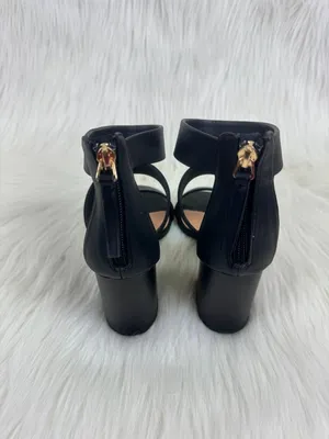 Women's Qupid Dorcas Faux Leather Multi Strap Block Heel Sandals Black Size 8 thumbnail 10