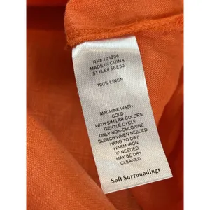 Soft Surroundings 1X Coral Orange 100% Linen Tunic Top Relaxed Back Buttons thumbnail 8