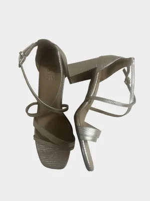 Naturalizer Tiff Metallic Gold Strappy Block Heel Sandals Square Toe 9.5 thumbnail 2